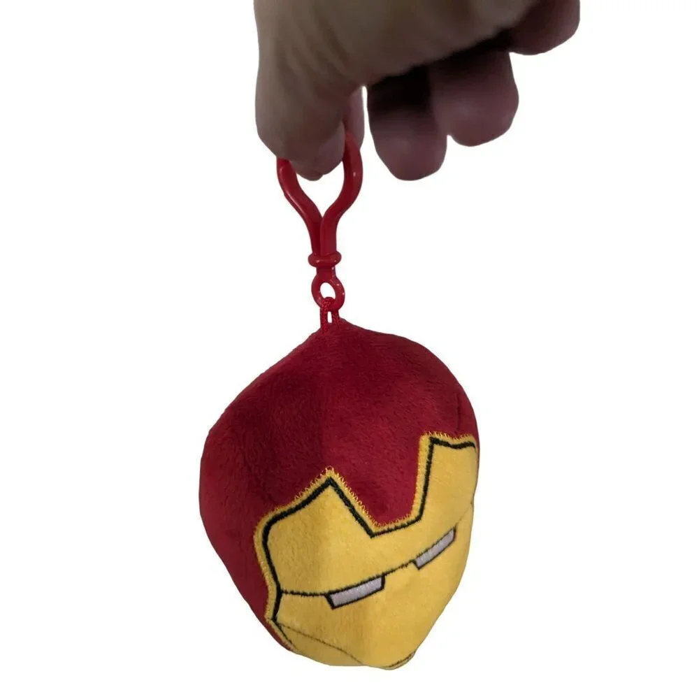Iron Man Head Oversized Keychain Clip Plush Zipper‎ Marvel backpack clip school